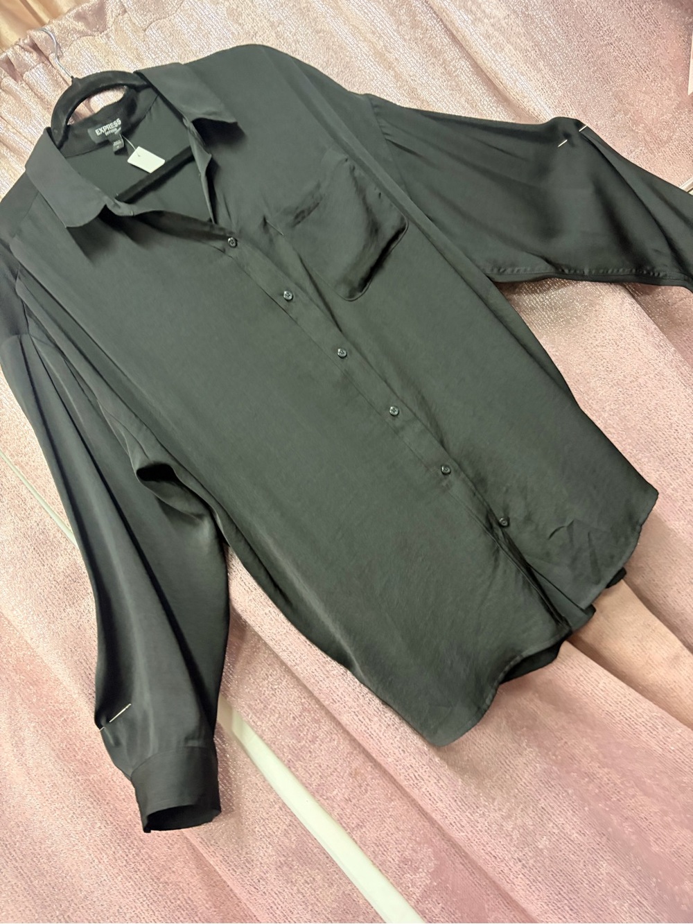 Express Women's Black Button-Down Blouse